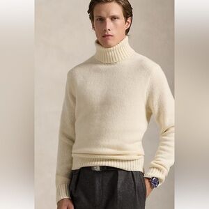 Polo Ralph Lauren men’s wool cashmere turtleneck sweater medium cream